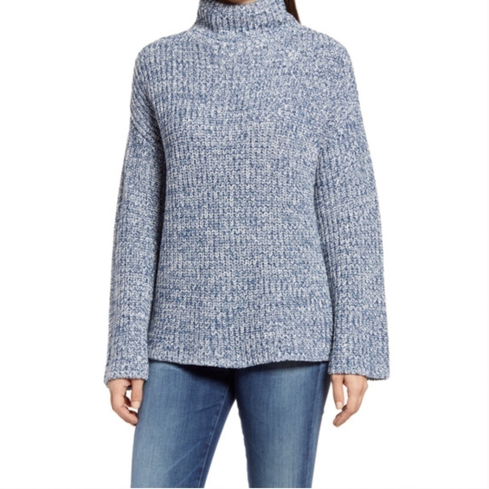 Caslon Shaker Oversized Mock Neck Sweater